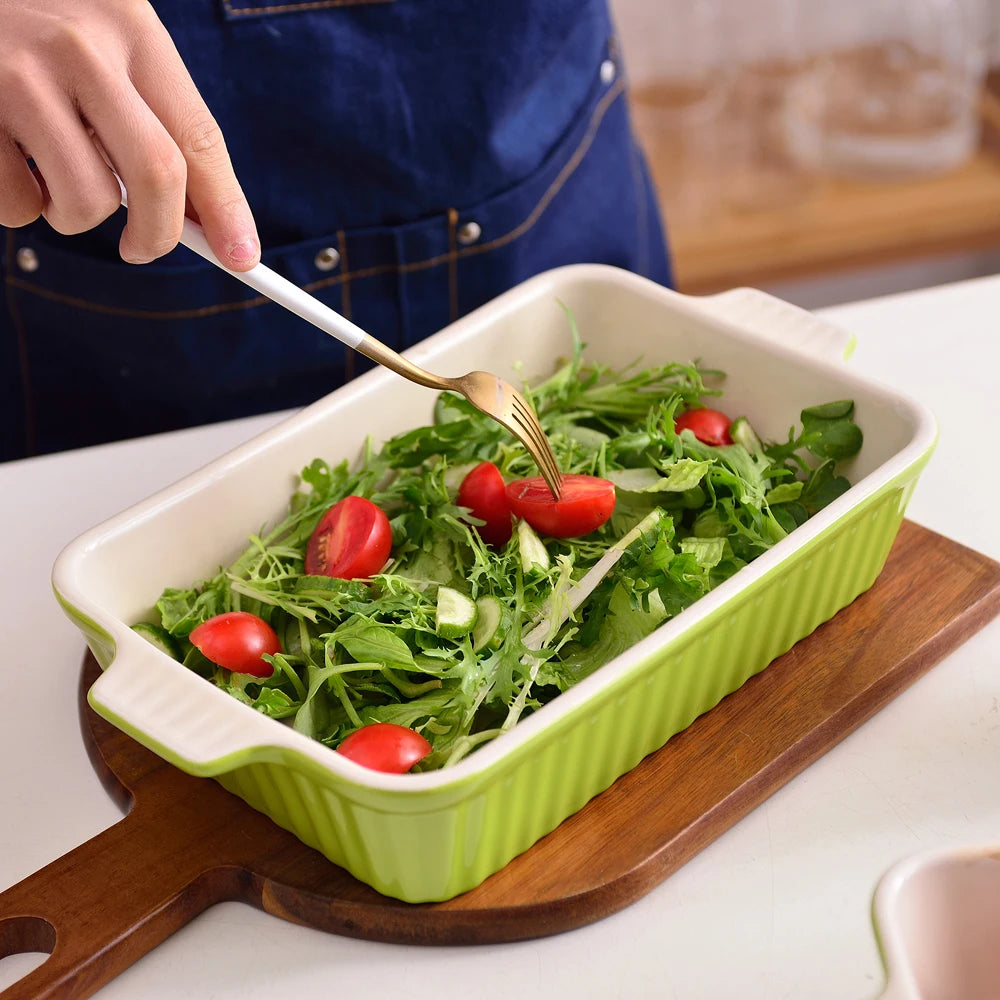 4-Piece Baking Dish Set with Ceramic Handle