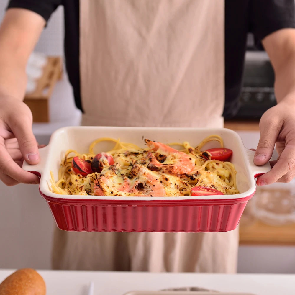 4-Piece Baking Dish Set with Ceramic Handle