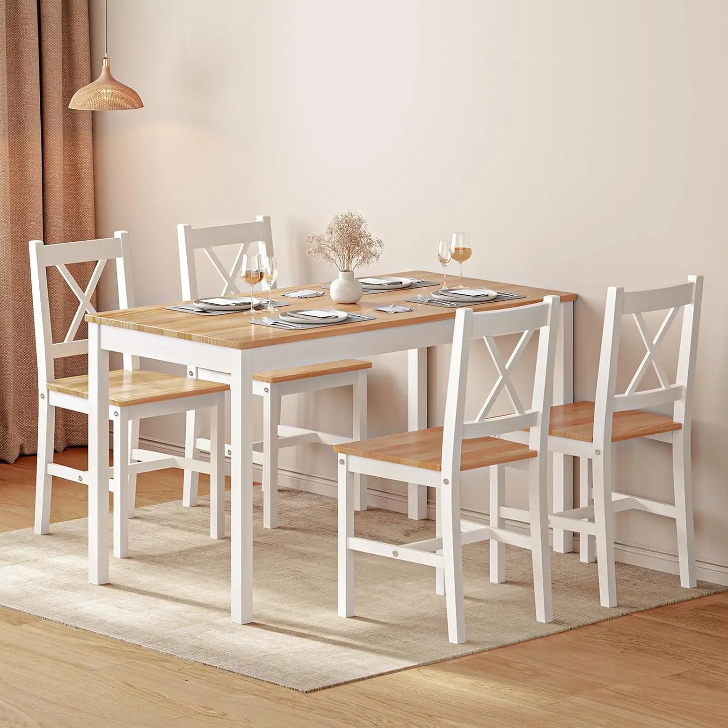 5-Piece Kitchen Table Chairs Set for Small Space