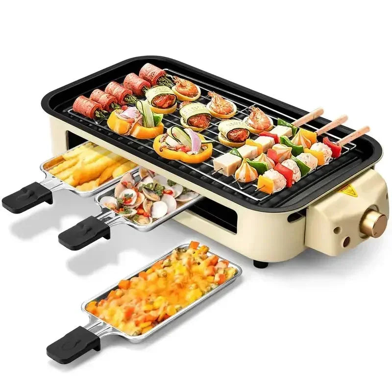 Pukomc Smokeless Indoor Grill Mother's Day, Non-Stick Cooking Removable Plate, Portable Electric Korean BBQ Grill