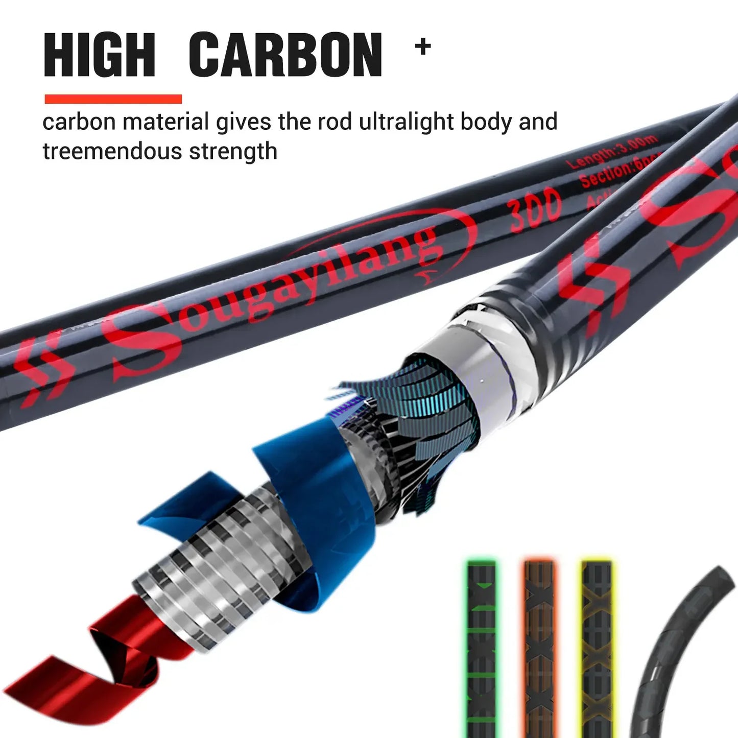 Carbon Fiber Travel Rod Fishing Tackle