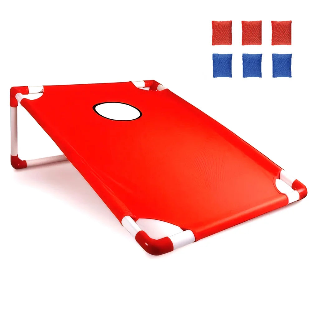 Outdoor Portable Cornhole Board Set with 3 Red 3 Blue Bags