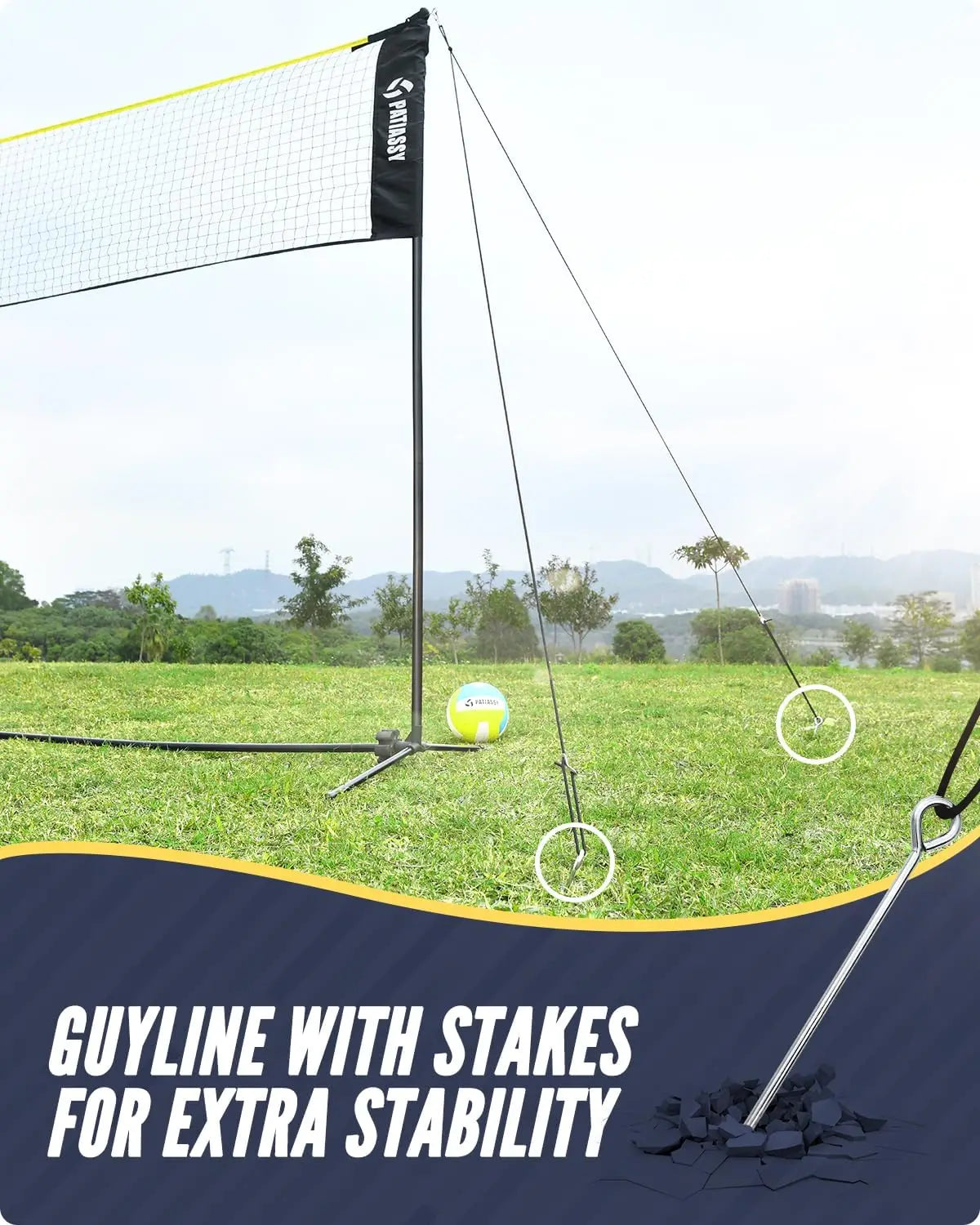 Adjustable Height Volleyball Badminton Pickleball Net Set .