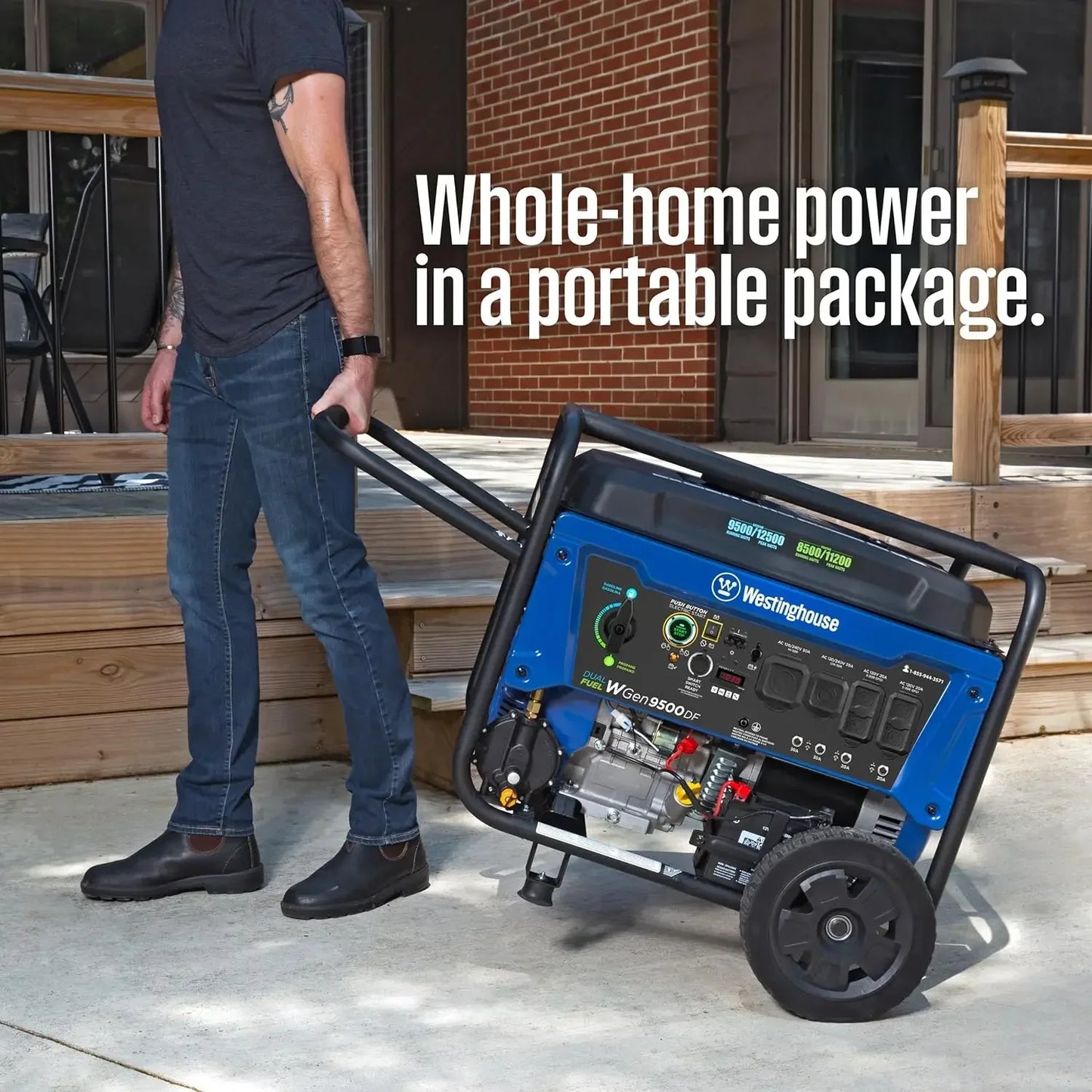 12500 Watt Dual Fuel Home Backup Portable Generator