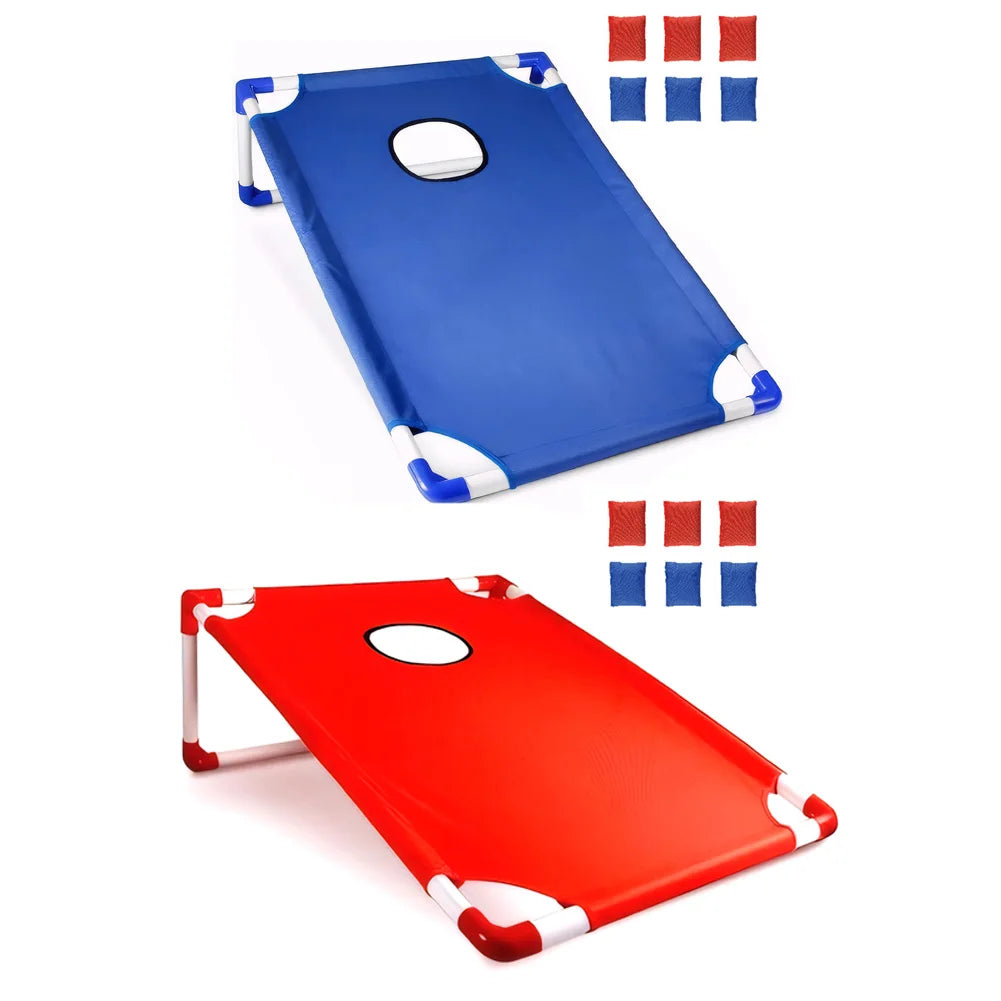 Outdoor Portable Cornhole Board Set with 3 Red 3 Blue Bags