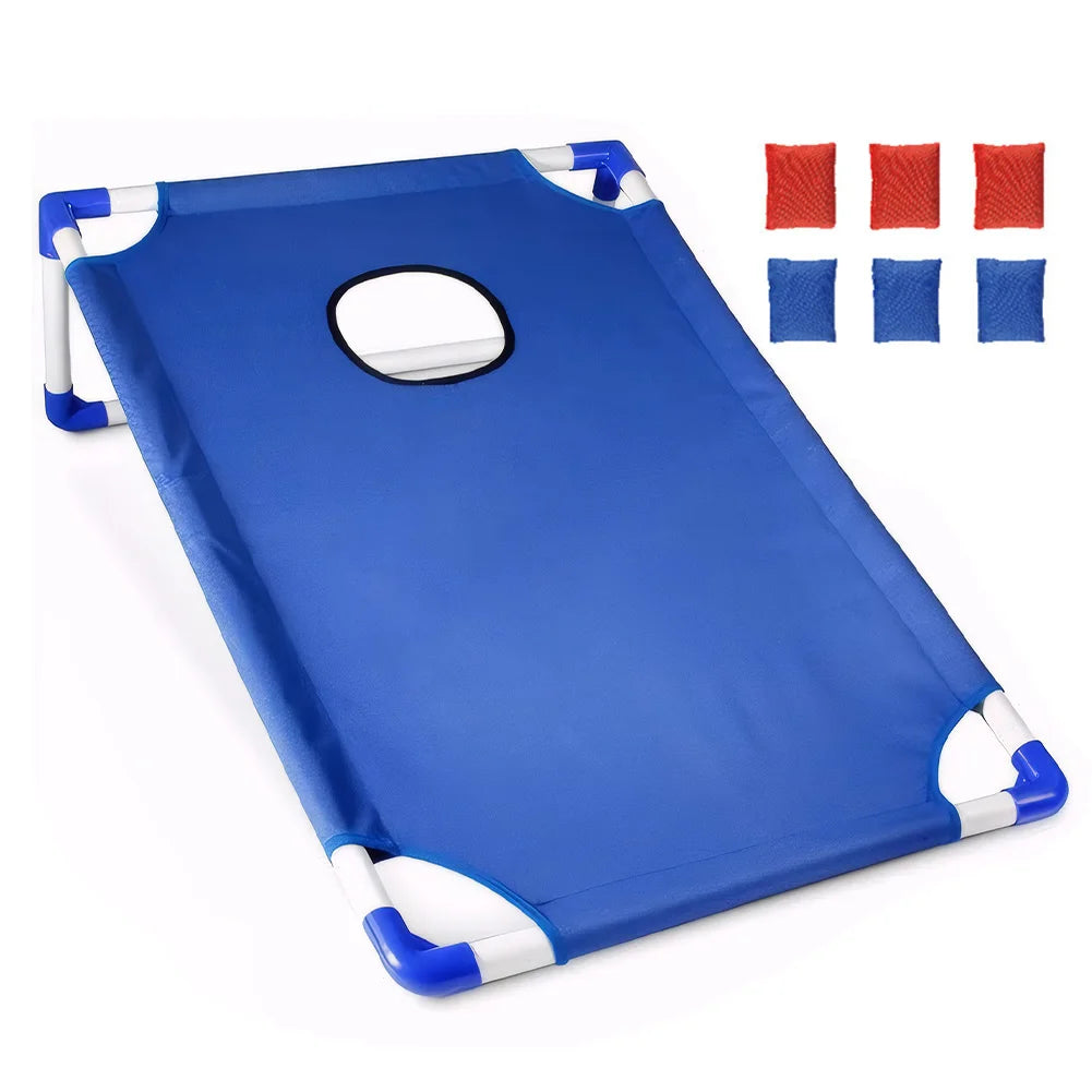 Outdoor Portable Cornhole Board Set with 3 Red 3 Blue Bags