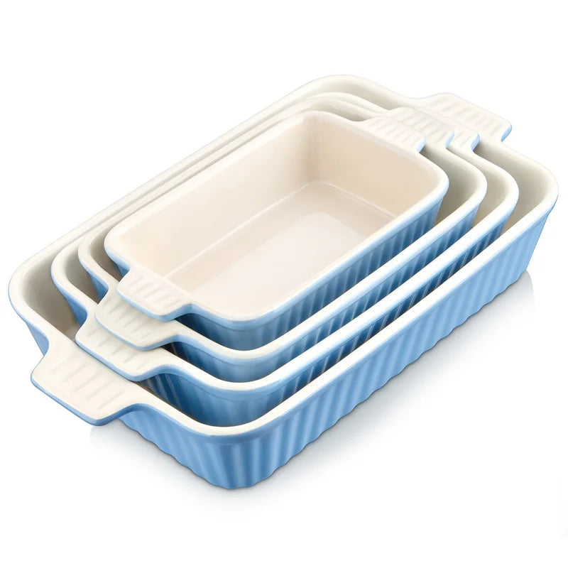 4-Piece Baking Dish Set with Ceramic Handle