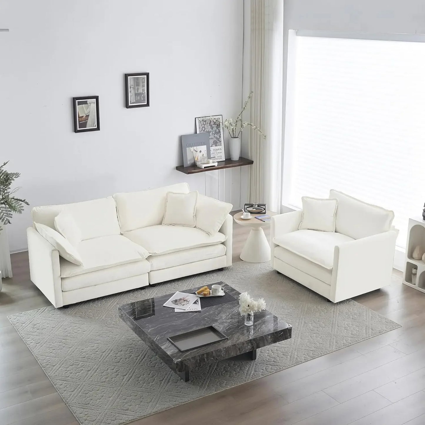 2 Piece Loveseat Sofa Living Room Furniture Set