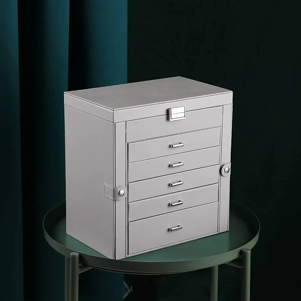 Large Jewelry Box,6-Tier with Lock