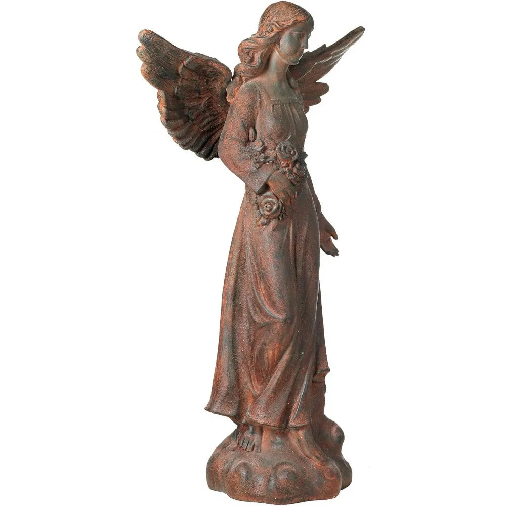 Large Tall English Tudor Angel Garden Statue Sculpture