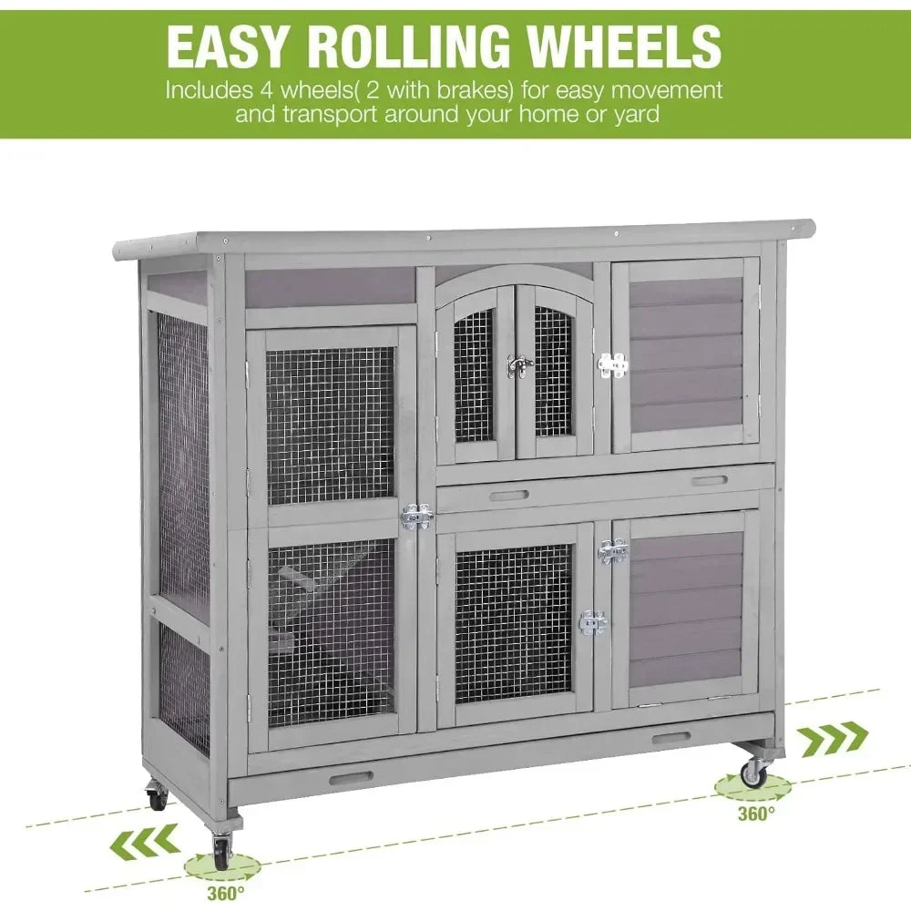 Indoor Outdoor Bunny House on Wheels