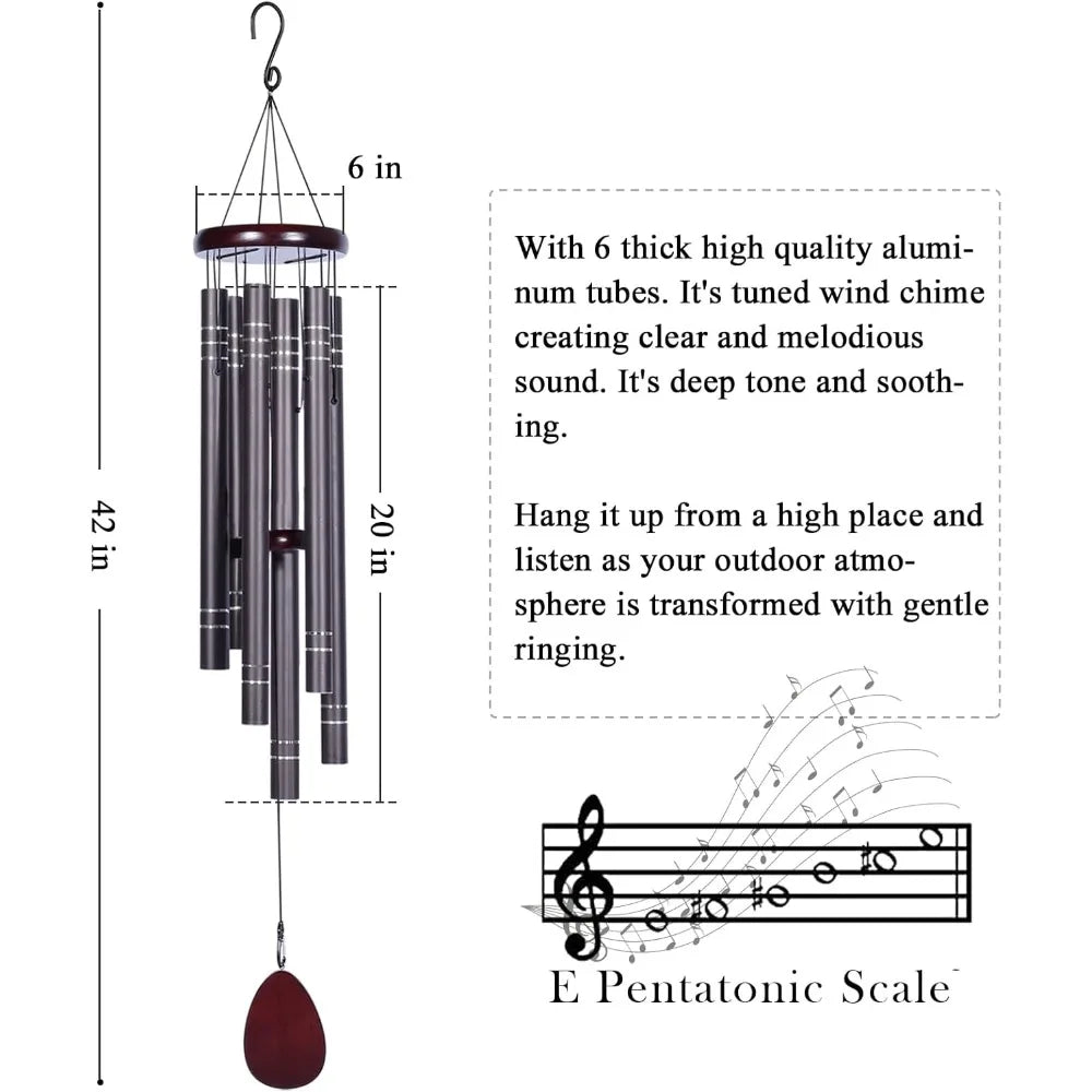 Large Wind Chimes Outside Deep Tone 42"