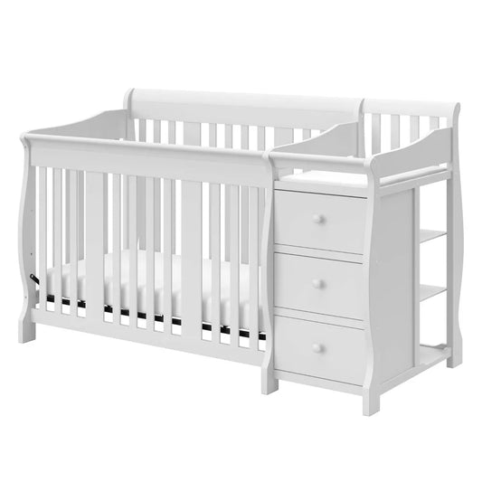 5-in-1 Convertible Crib and – Changing-Table Combo with Drawer, Converts to Toddler Bed