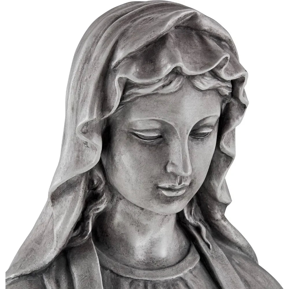 Virgin Mary Statue Sculpture Catholic Religious Holy Decor Outdoor Garden Front Porch Patio Yard Outside Home Balcony