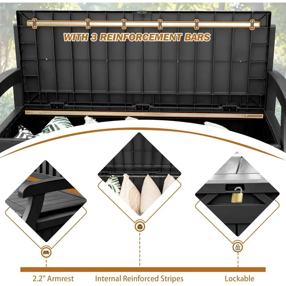 80 Gallon Storage Bench Deck Box lockable