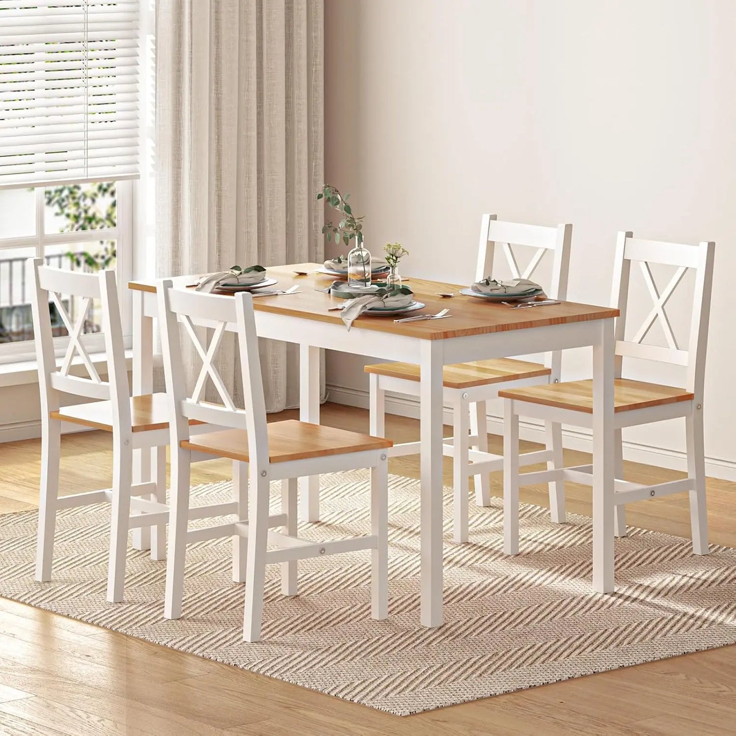 5-Piece Kitchen Table Chairs Set for Small Space