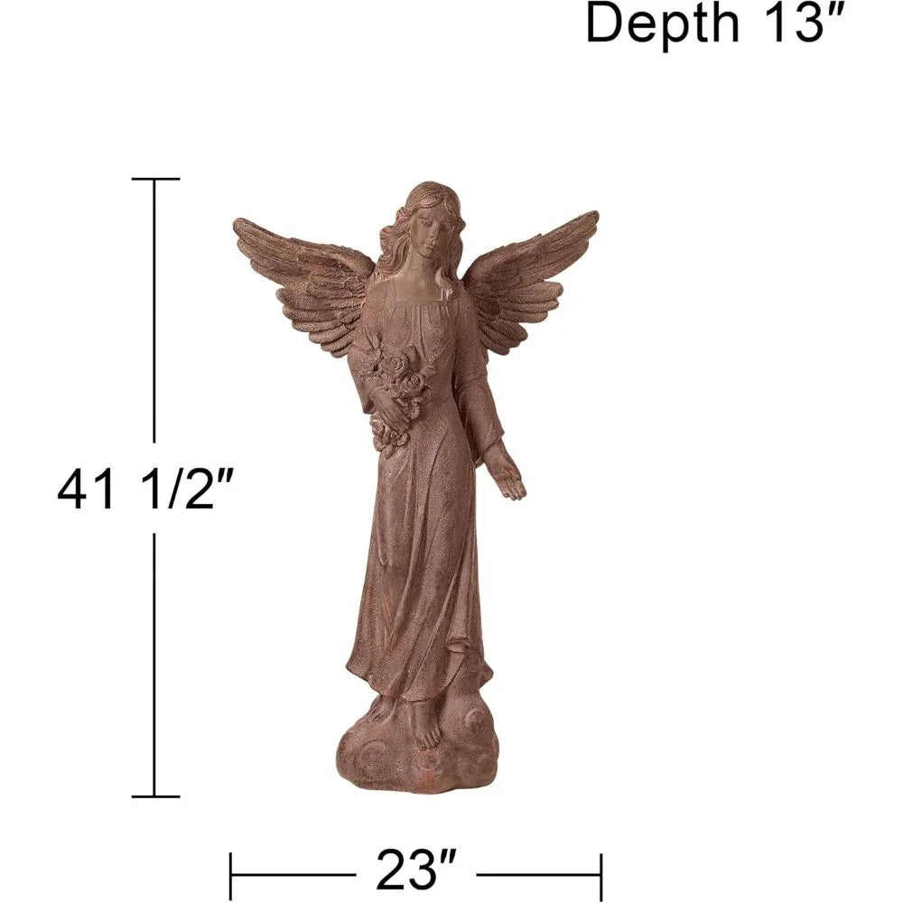 Large Tall English Tudor Angel Garden Statue Sculpture