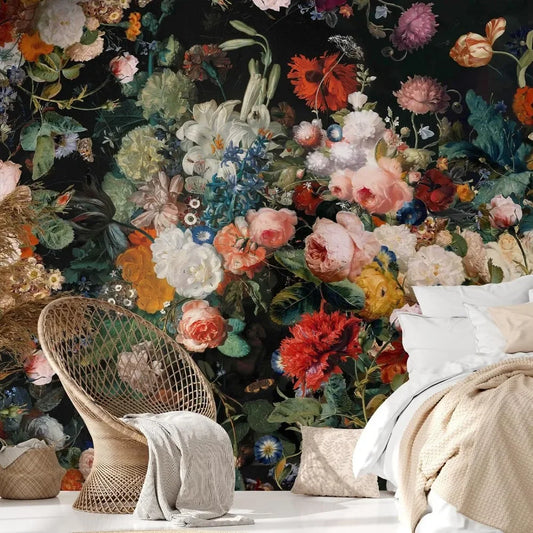 Dark Floral Wall Mural Peel and Stick