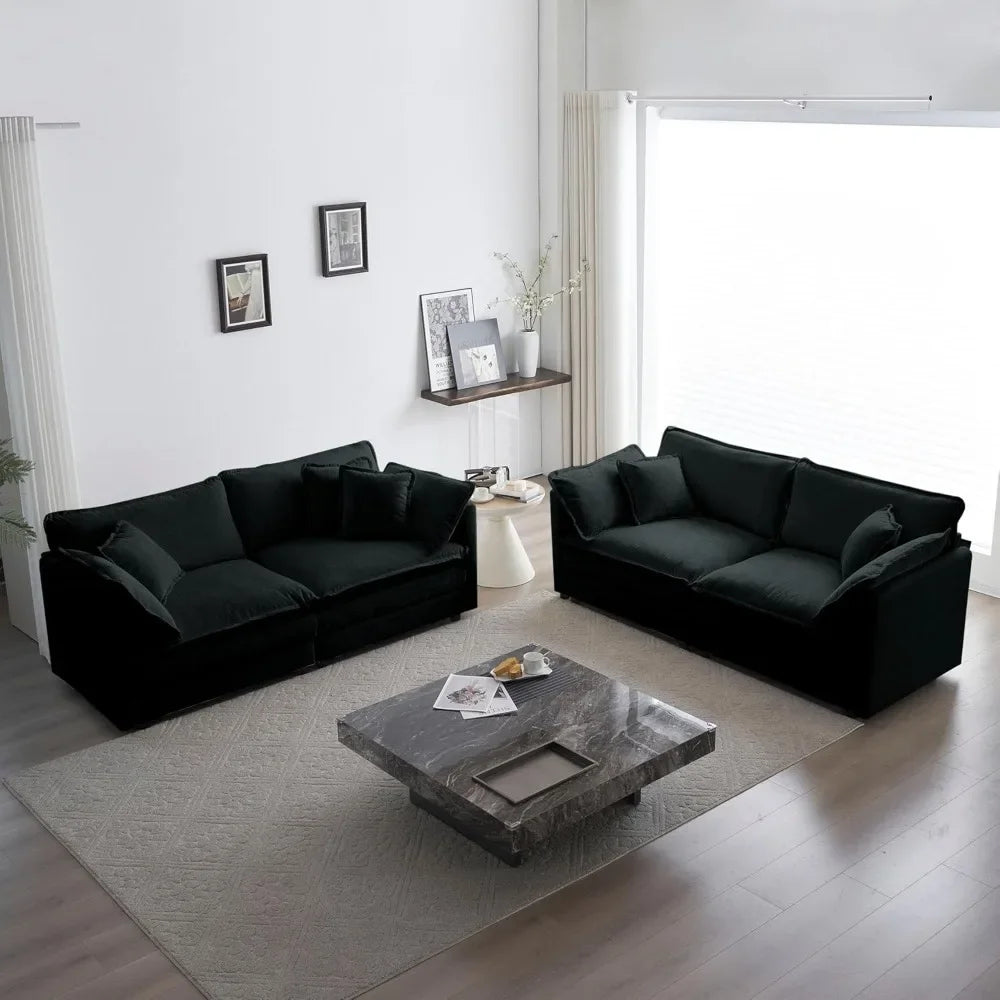 2 Piece Loveseat Sofa Living Room Furniture Set