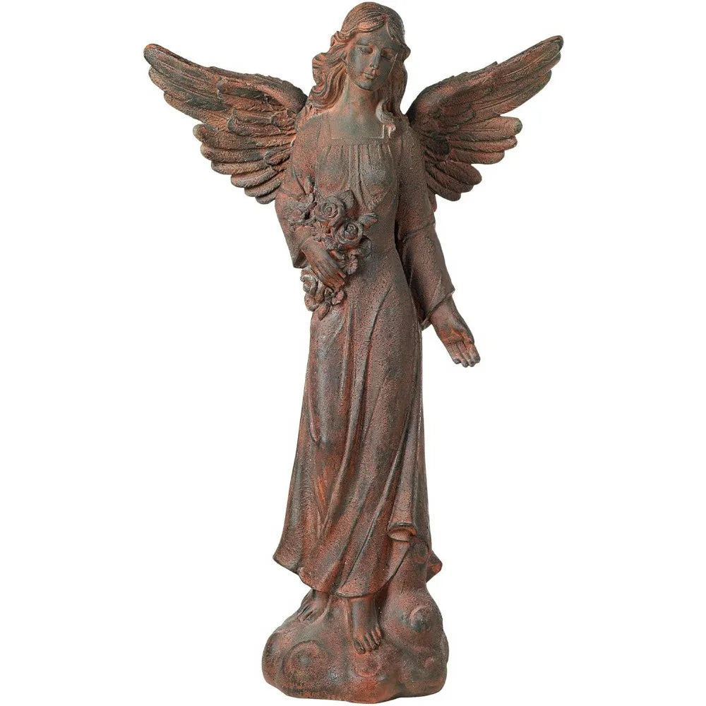 Large Tall English Tudor Angel Garden Statue Sculpture