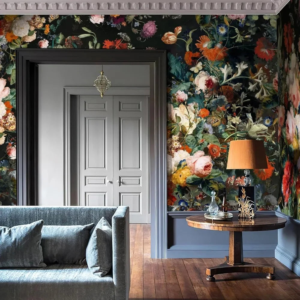 Dark Floral Wall Mural Peel and Stick