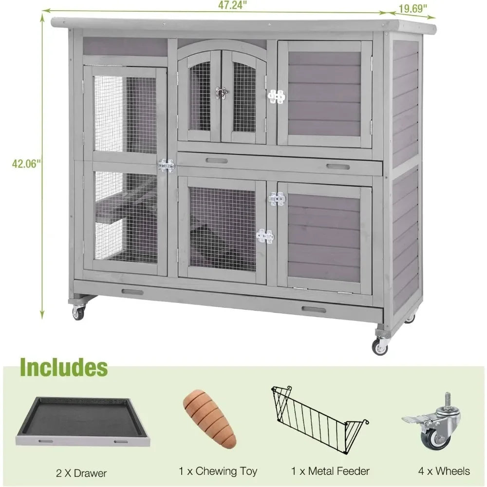 Indoor Outdoor Bunny House on Wheels