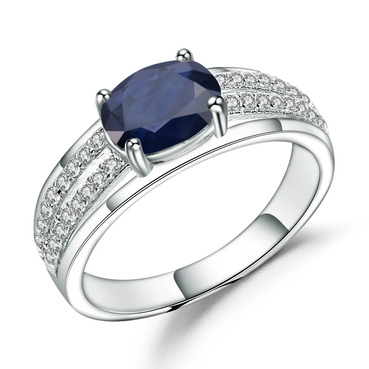 Natural Blue Sapphire Gemstone Ring