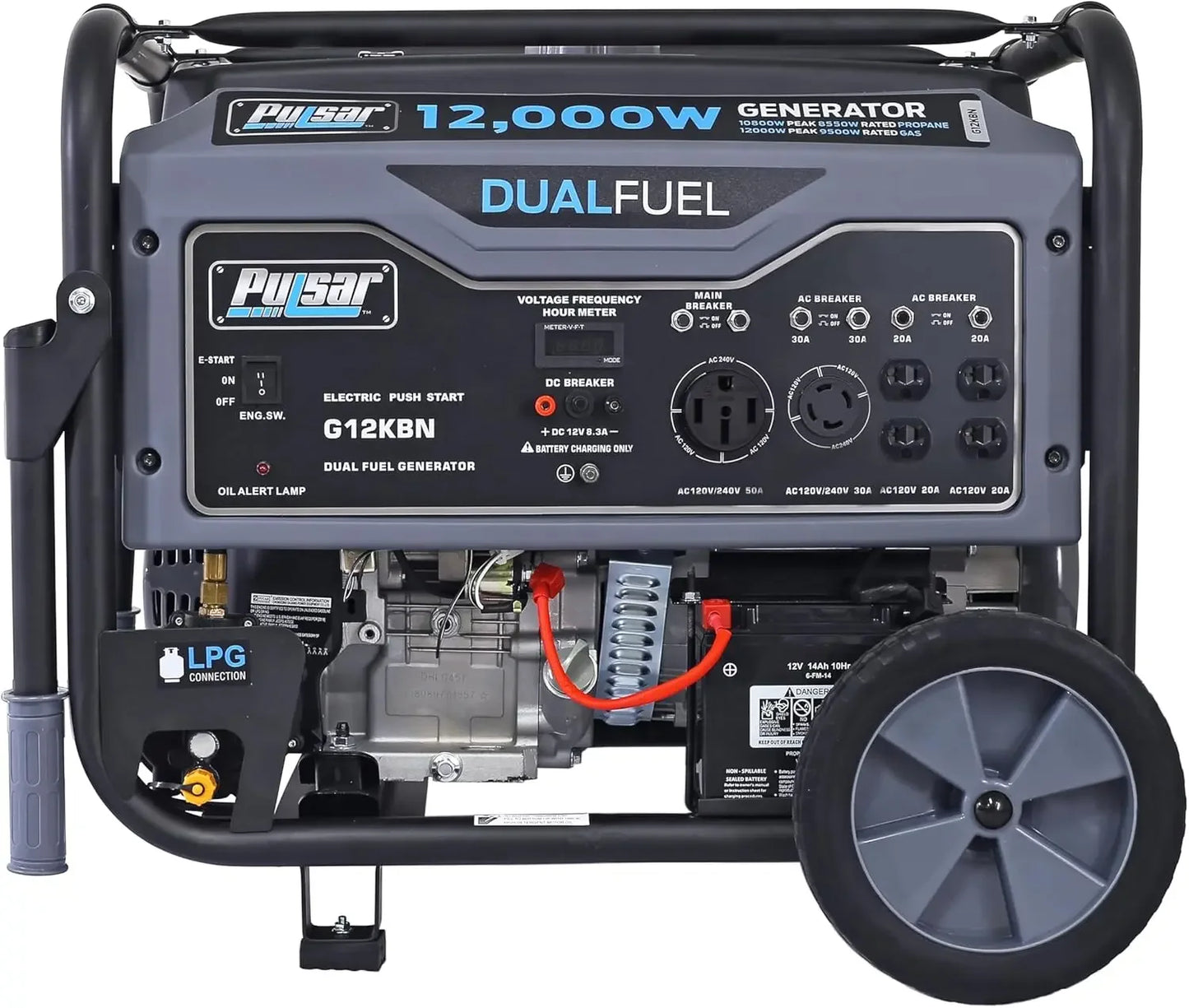 Heavy Duty Dual Fuel Portable Generator 12000 Watt