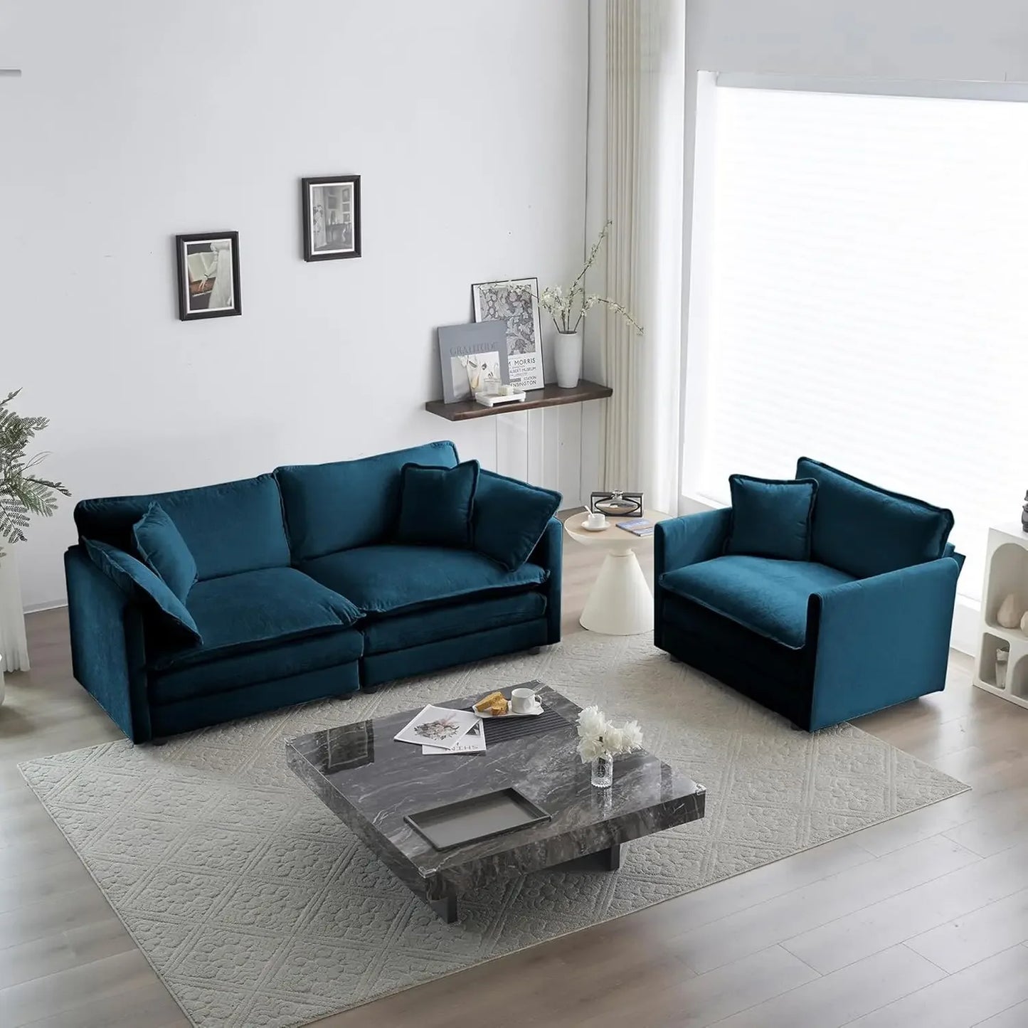 2 Piece Loveseat Sofa Living Room Furniture Set