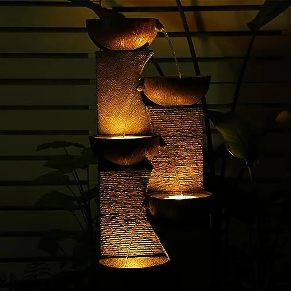 Modern Outdoor Water Fountain 5-Tier Cascading Garden Decor