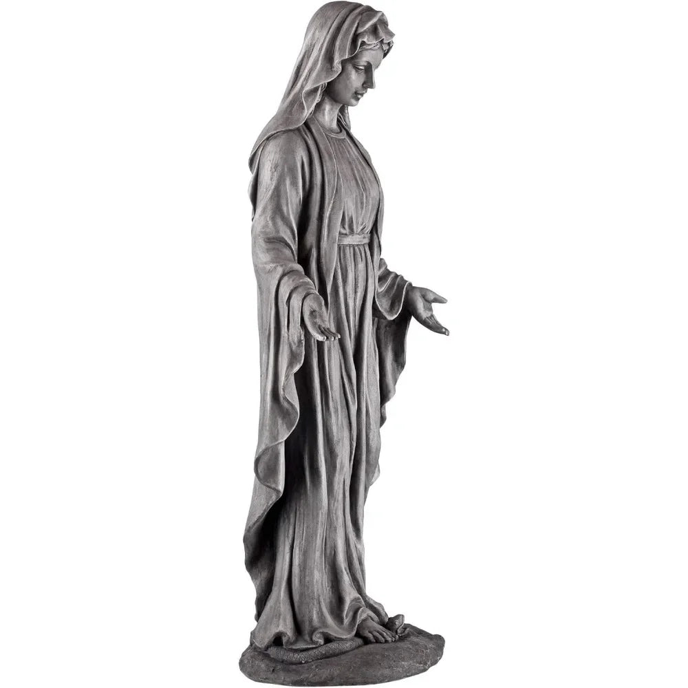 Virgin Mary Statue Sculpture Catholic Religious Holy Decor Outdoor Garden Front Porch Patio Yard Outside Home Balcony