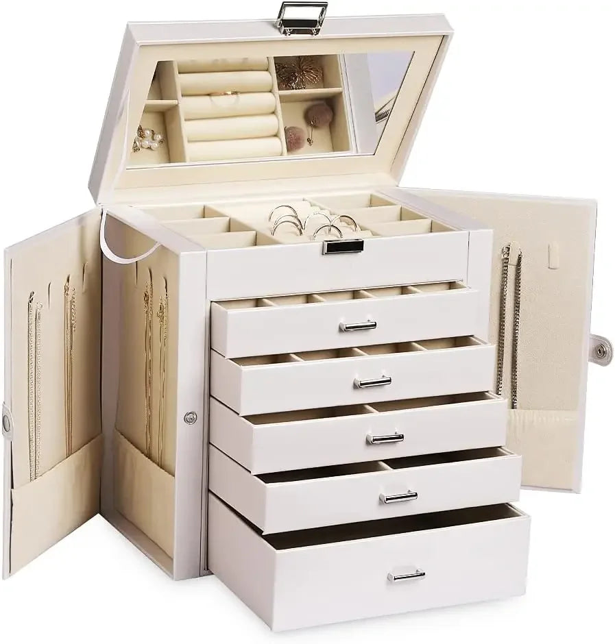 Large Jewelry Box,6-Tier with Lock