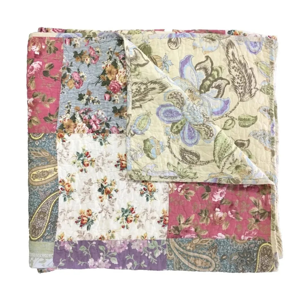 Blooming Prairie 100% Cotton Quilt and Pillow Sham Set