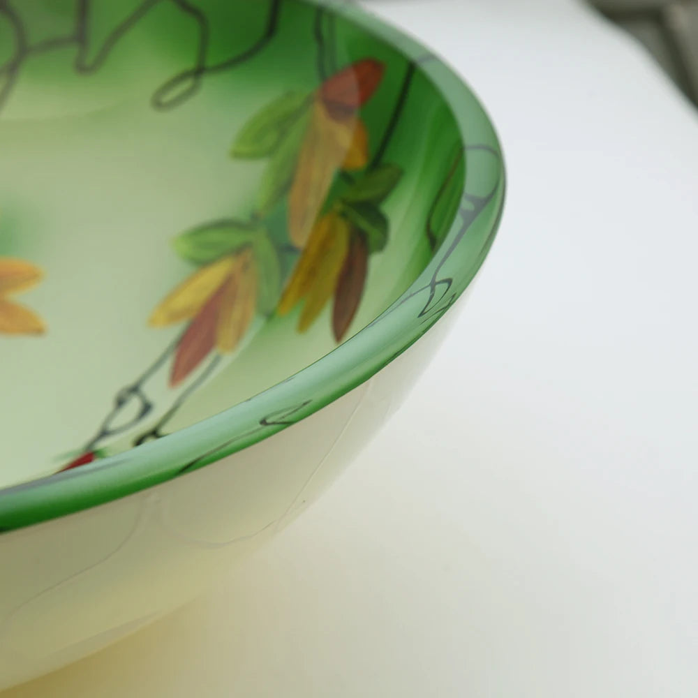 Green Glass Vessel Sink Above Counter Bowl