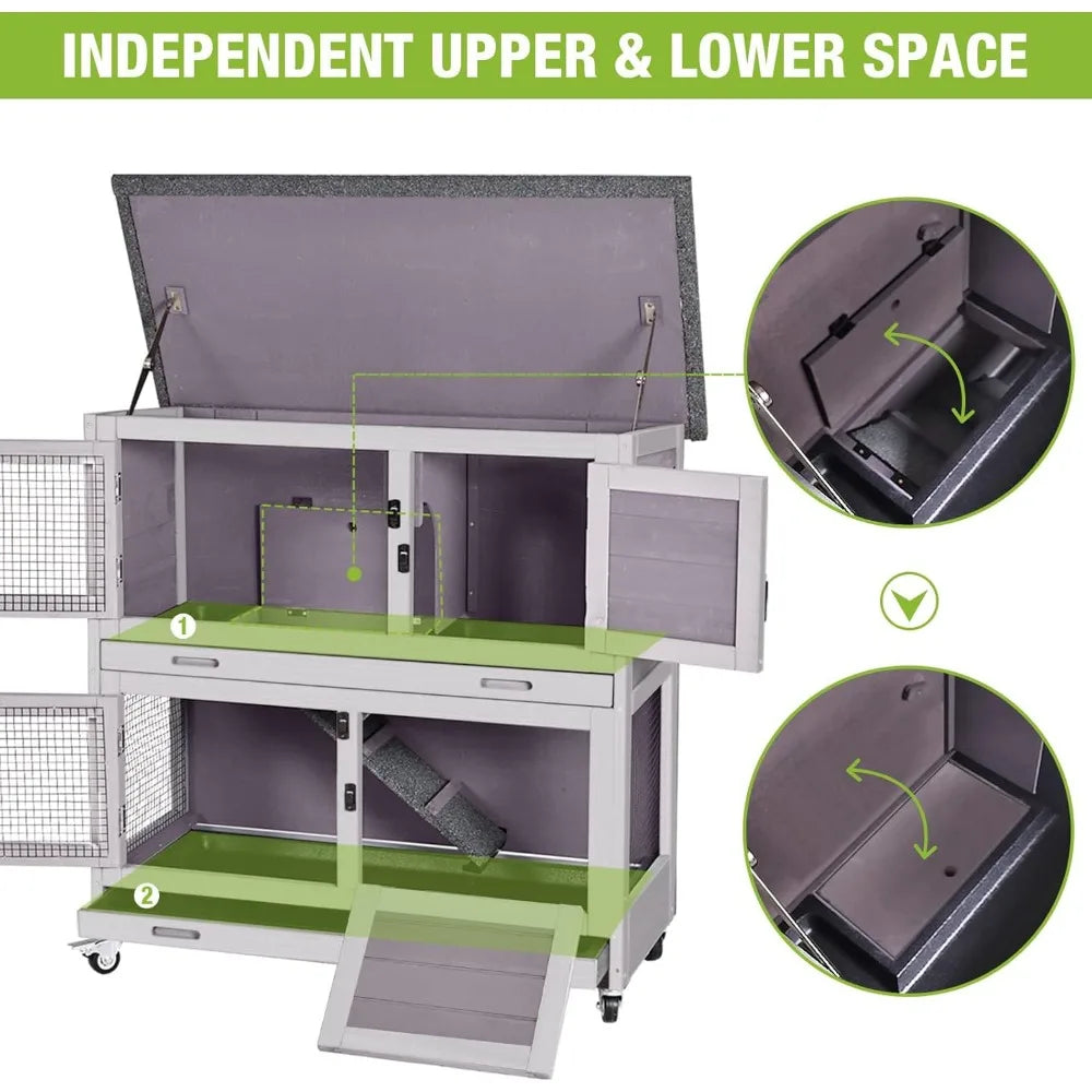 Rabbit Hutch  Guinea Pig Cage Bunny Hutch Indoor