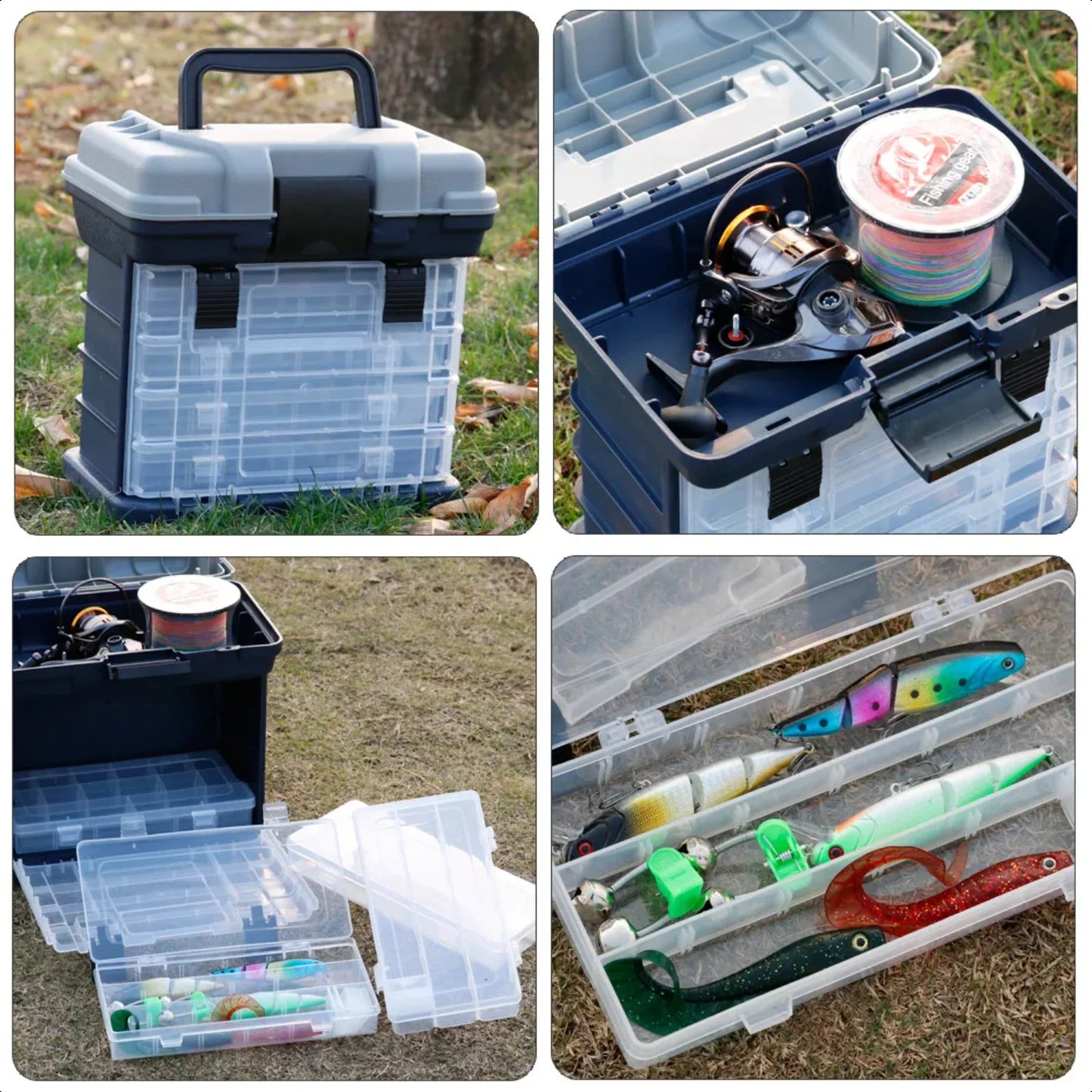 Fishing Tackle Box 4 Layers  With Handle