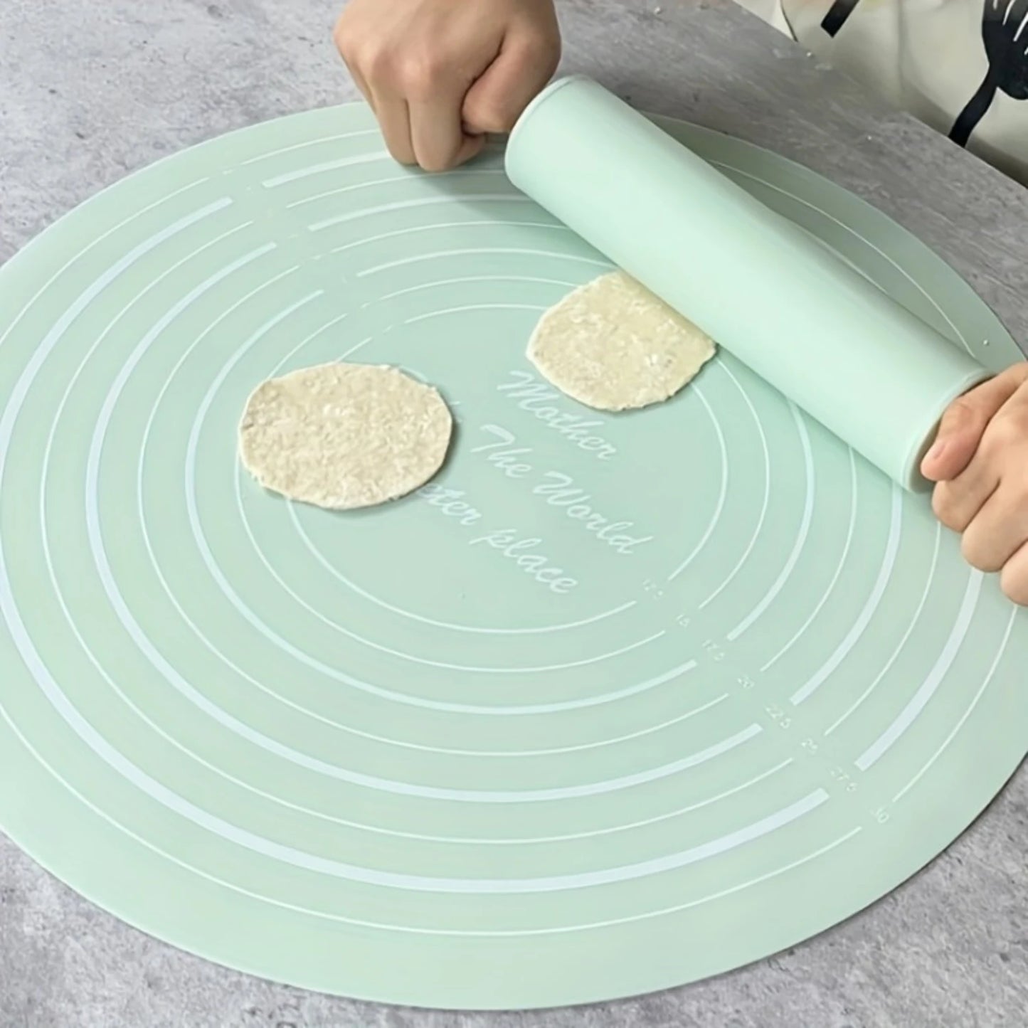 Premium Silicone Dough Roller & Non-Stick Baking Mat Set - Food Grade, Perfect For  Chefs