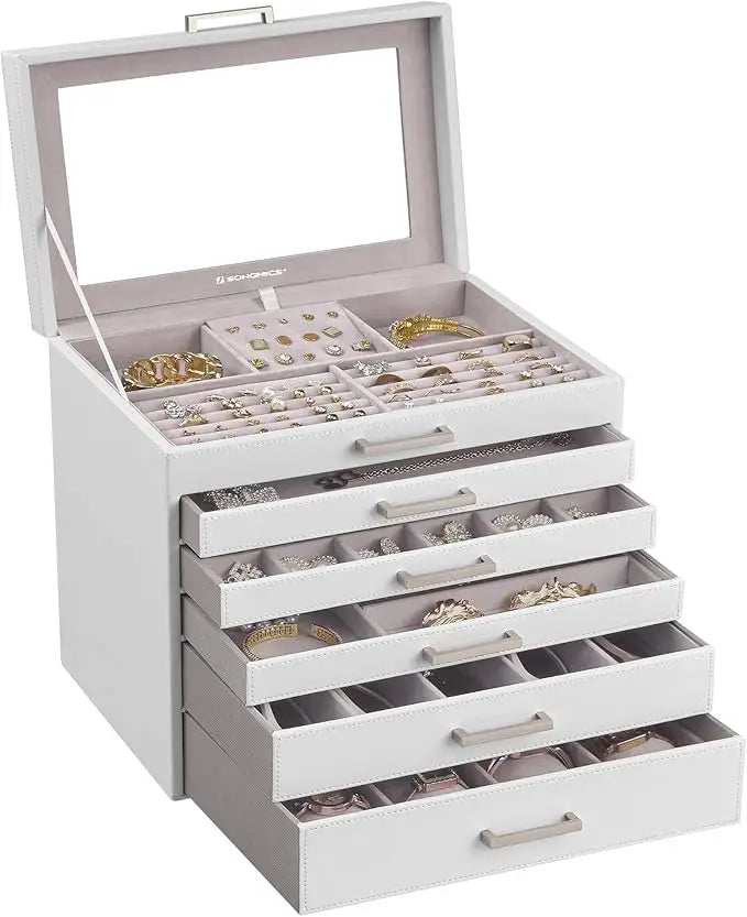 Large Jewelry Box,6-Tier with Lock