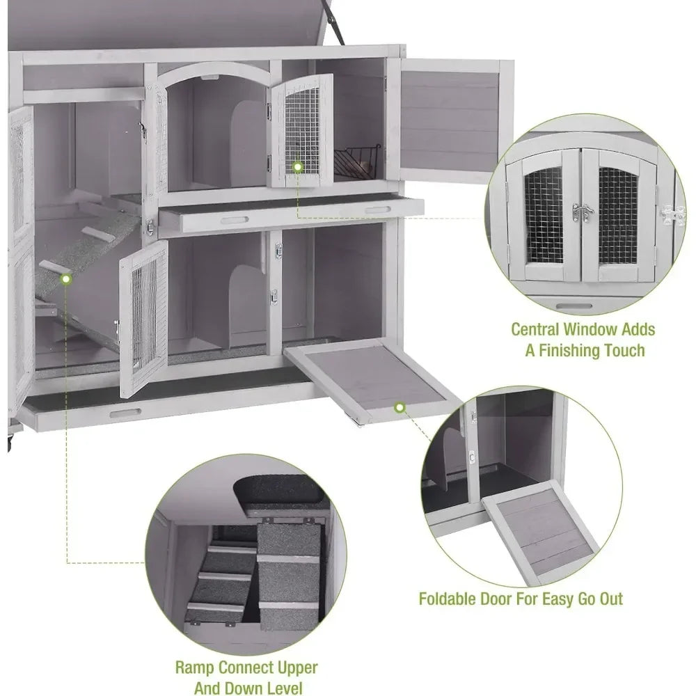 Indoor Outdoor Bunny House on Wheels