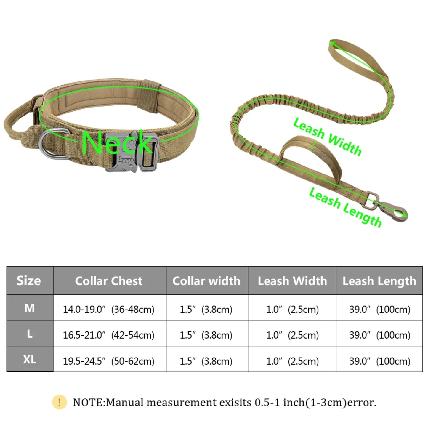 Strong Dog Military Tactical Collar Pet Bungee Leash Durable Nylon Pet Training Collars With Handle Large Dogs