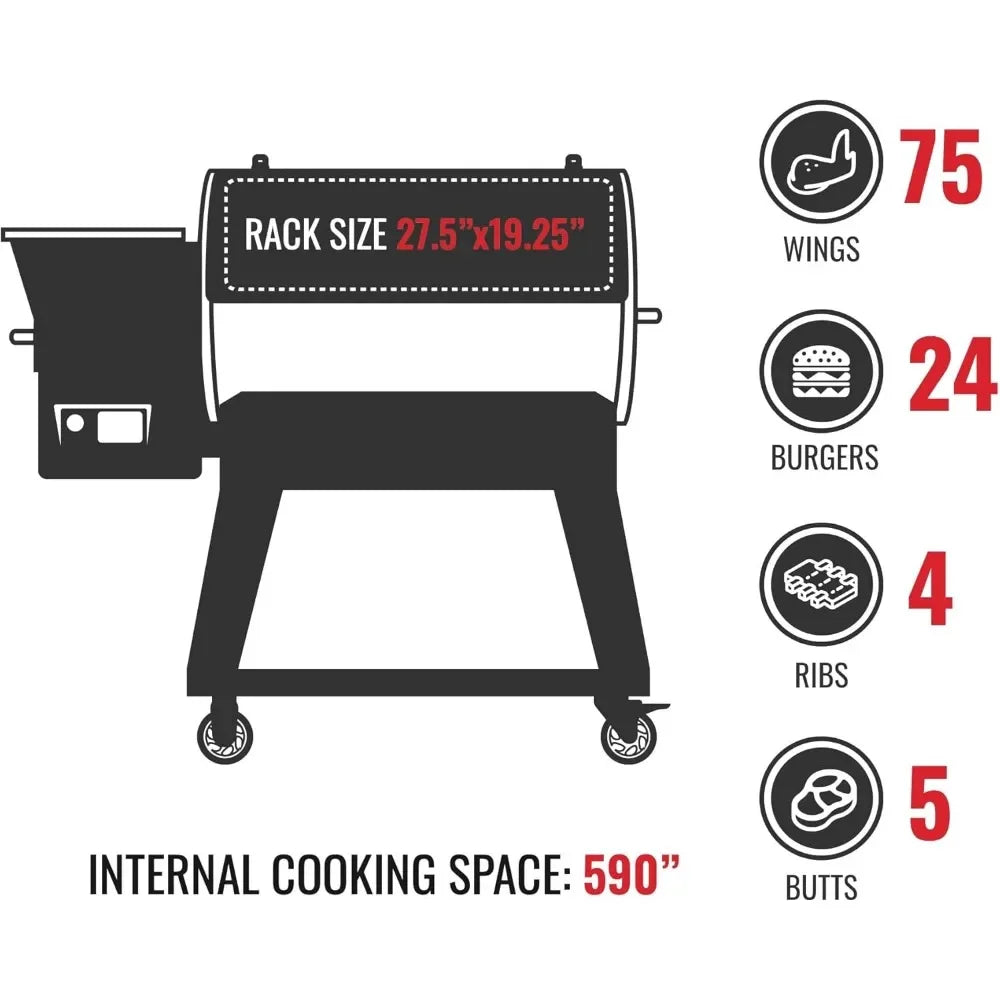 Electric Pellet Smoker Grill Combo, Wi-Fi-Enabled