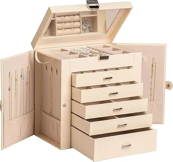 Large Jewelry Box,6-Tier with Lock