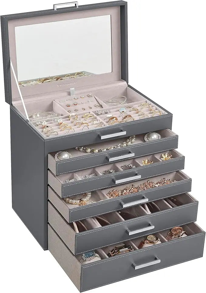 Large Jewelry Box,6-Tier with Lock