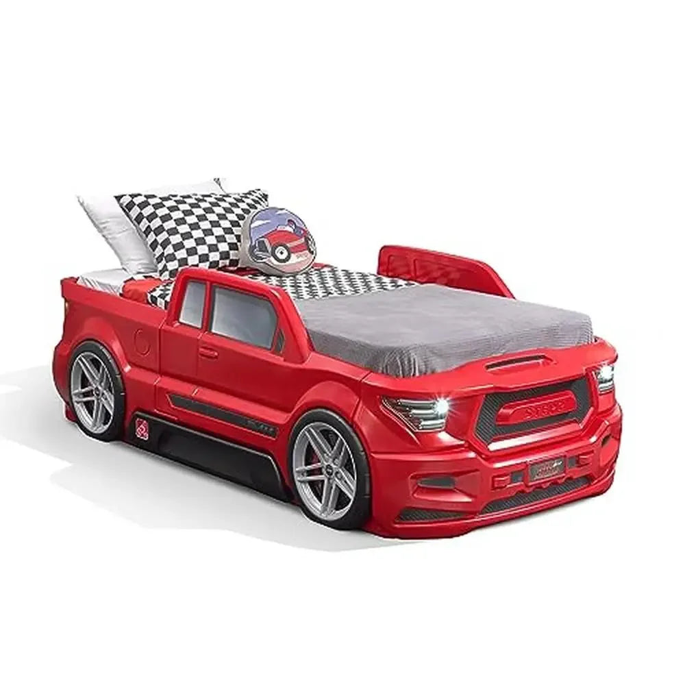 Twin Size Truck Car Bed  Working Headlights Built-In Storage