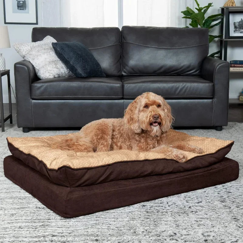 Orthopedic Dog Bed for Large Dogs w/ Pillow Cushion Top & Removable Washable Cover