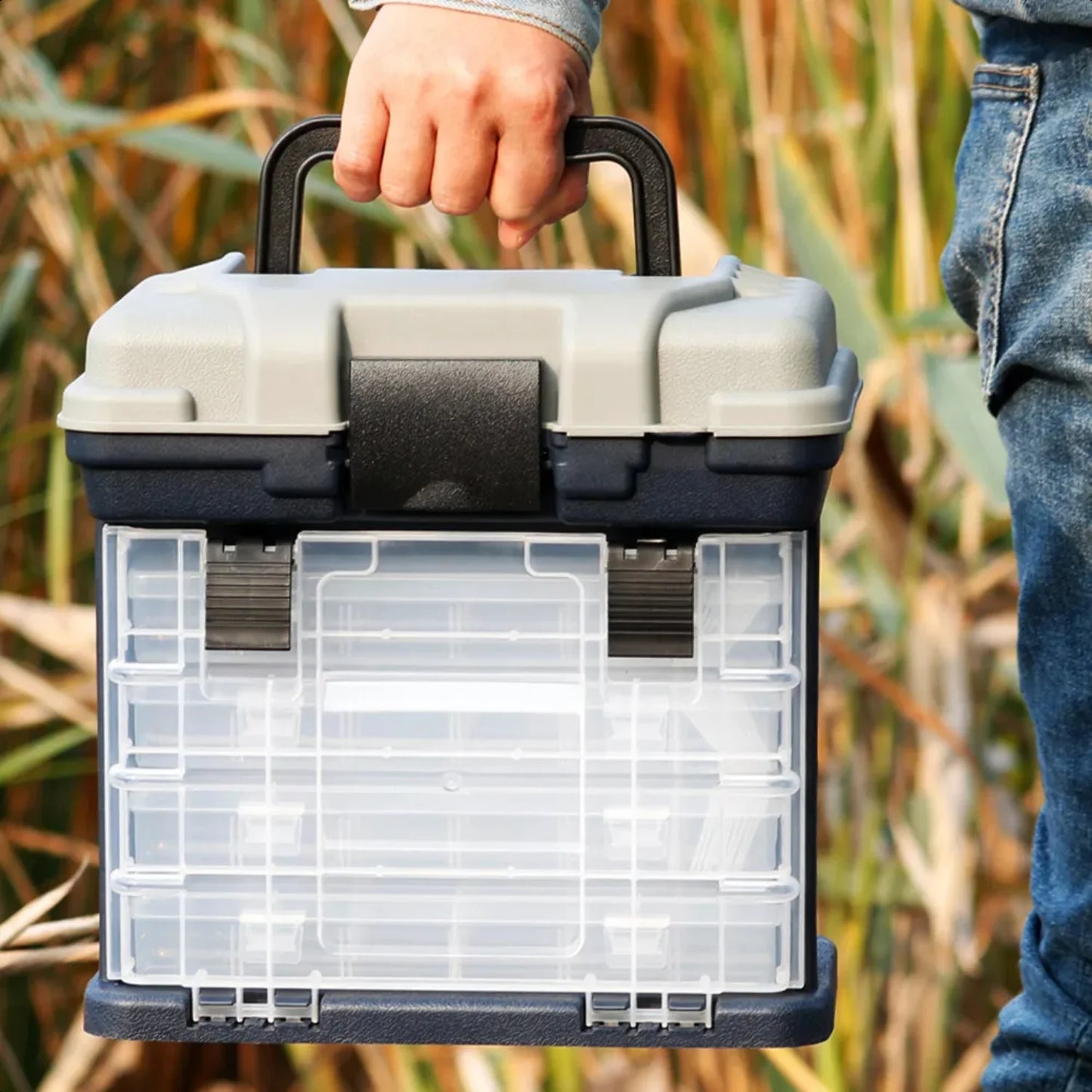 Fishing Tackle Box 4 Layers  With Handle