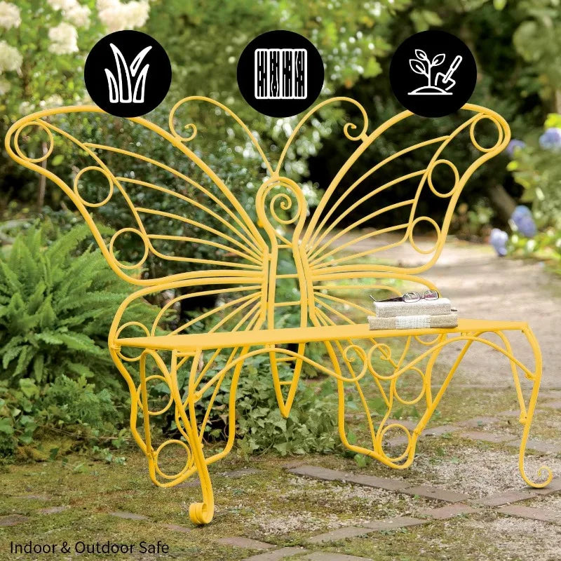 Weatherproof Butterfly Outdoor Bench  Holds Up to 300 lbs