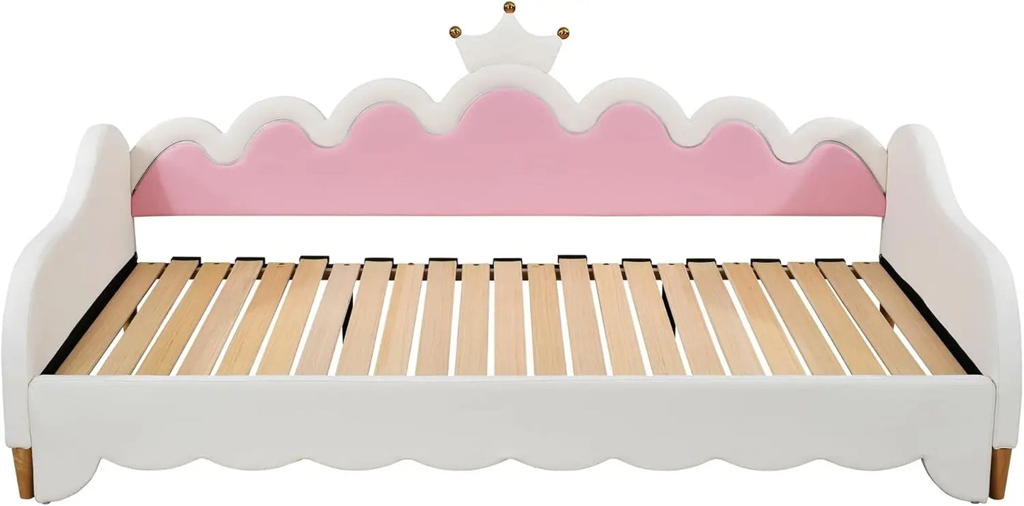 Princess Daybed With Crown Headboard And Light Strips