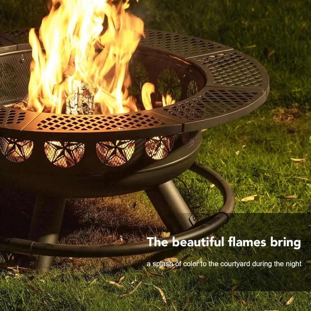 3-in-1 Outdoor Fire Pit for Backyard Deck Bonfire