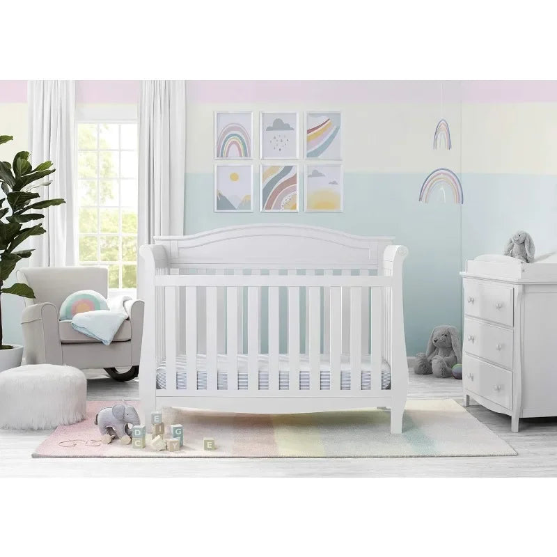 4-in-1 Convertible Baby Crib, Bianca White